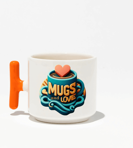 Kişiye özel Seramik Kulpu Turuncu Çay / Kahve / Latte Fincanı