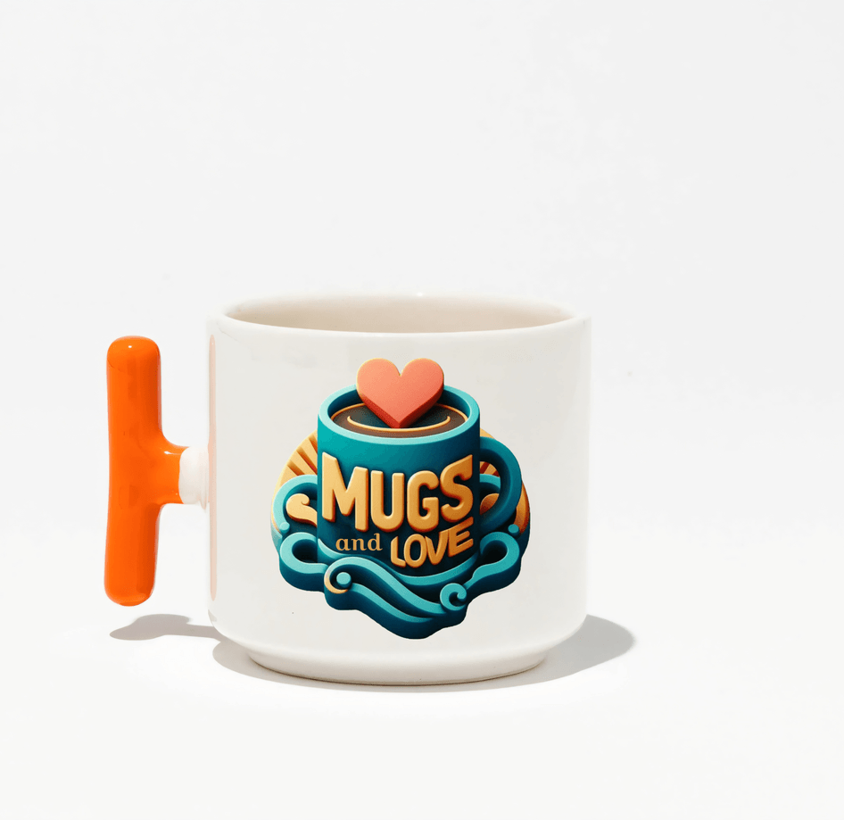 Kişiye özel Seramik Kulpu Turuncu Çay / Kahve / Latte Fincanı