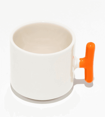 Kişiye özel Seramik Kulpu Turuncu Çay / Kahve / Latte Fincanı