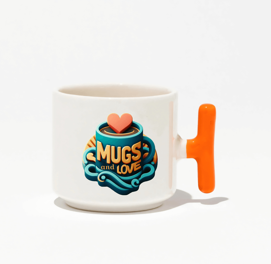 Kişiye özel Seramik Kulpu Turuncu Çay / Kahve / Latte Fincanı