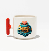 Kişiye özel Seramik Kulpu Kırmızı Çay / Kahve / Latte Fincanı