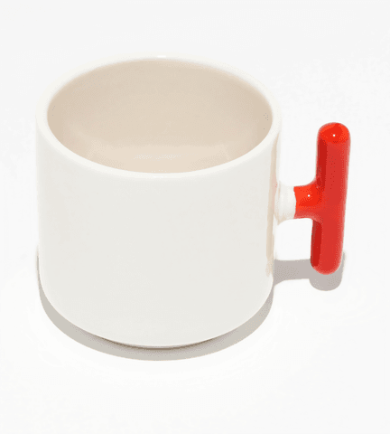 Kişiye özel Seramik Kulpu Kırmızı Çay / Kahve / Latte Fincanı