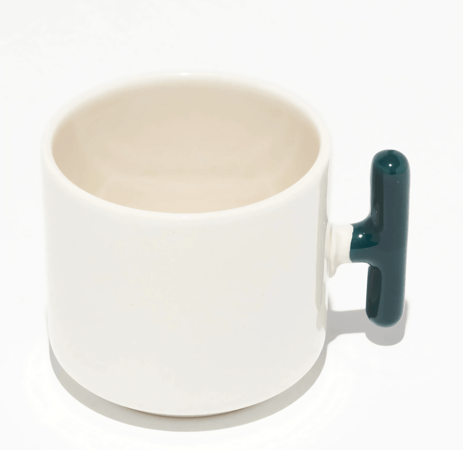 Kişiye özel Seramik Kulpu Koyu Yeşil Çay / Kahve / Latte Fincanı