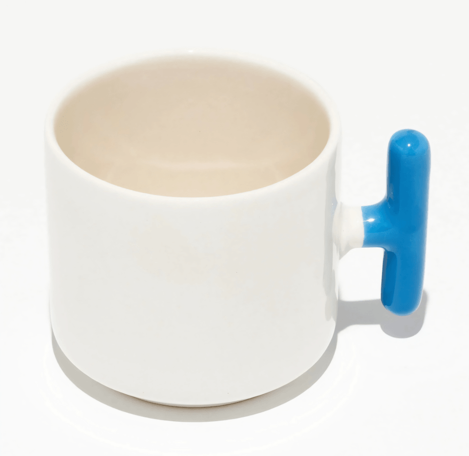 Kişiye özel Seramik Kulpu Mavi Çay / Kahve / Latte Fincanı