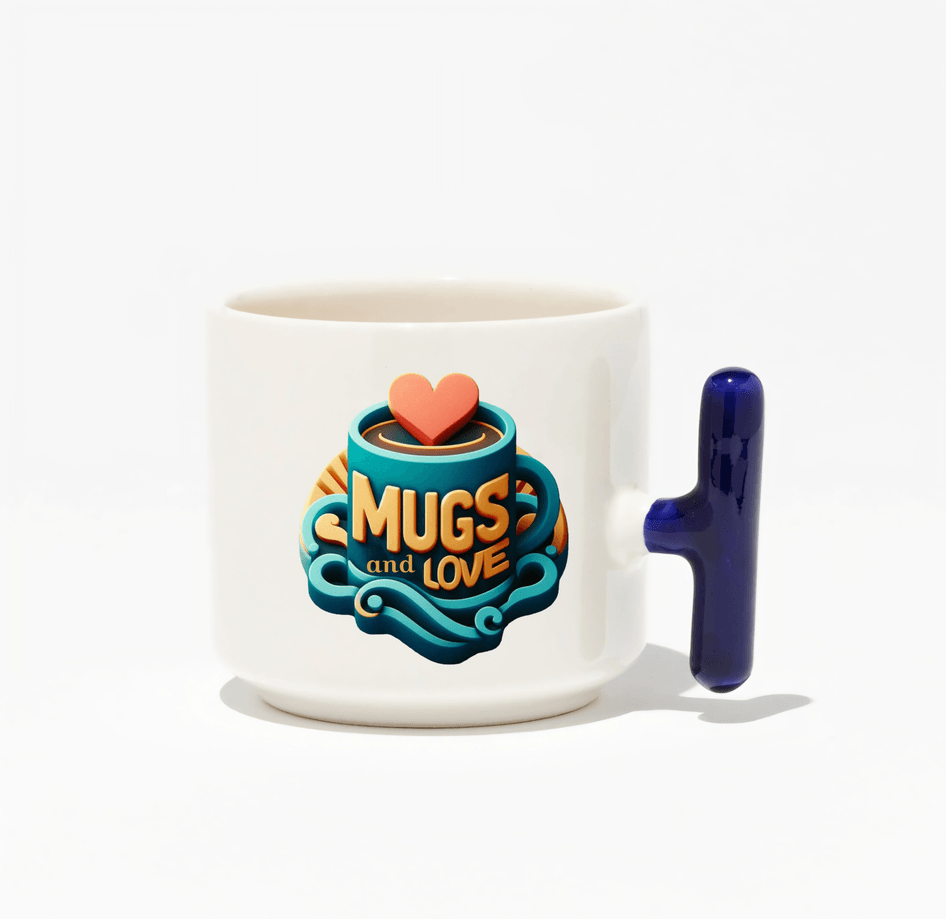 Kişiye özel Seramik Kulpu Lacivert Çay / Kahve / Latte Fincanı