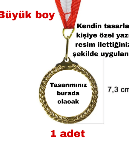 Kişiye özel büyük boy zeytin dalı gold renk altın madalya madaly