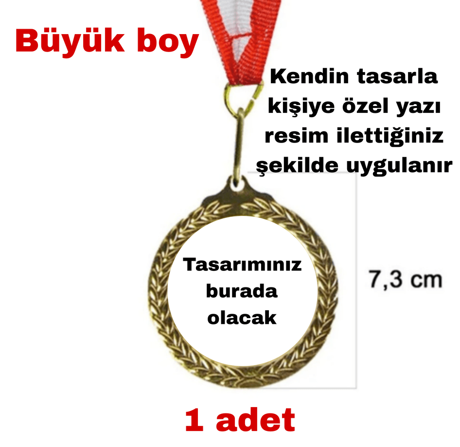 Kişiye özel büyük boy zeytin dalı gold renk altın madalya madaly