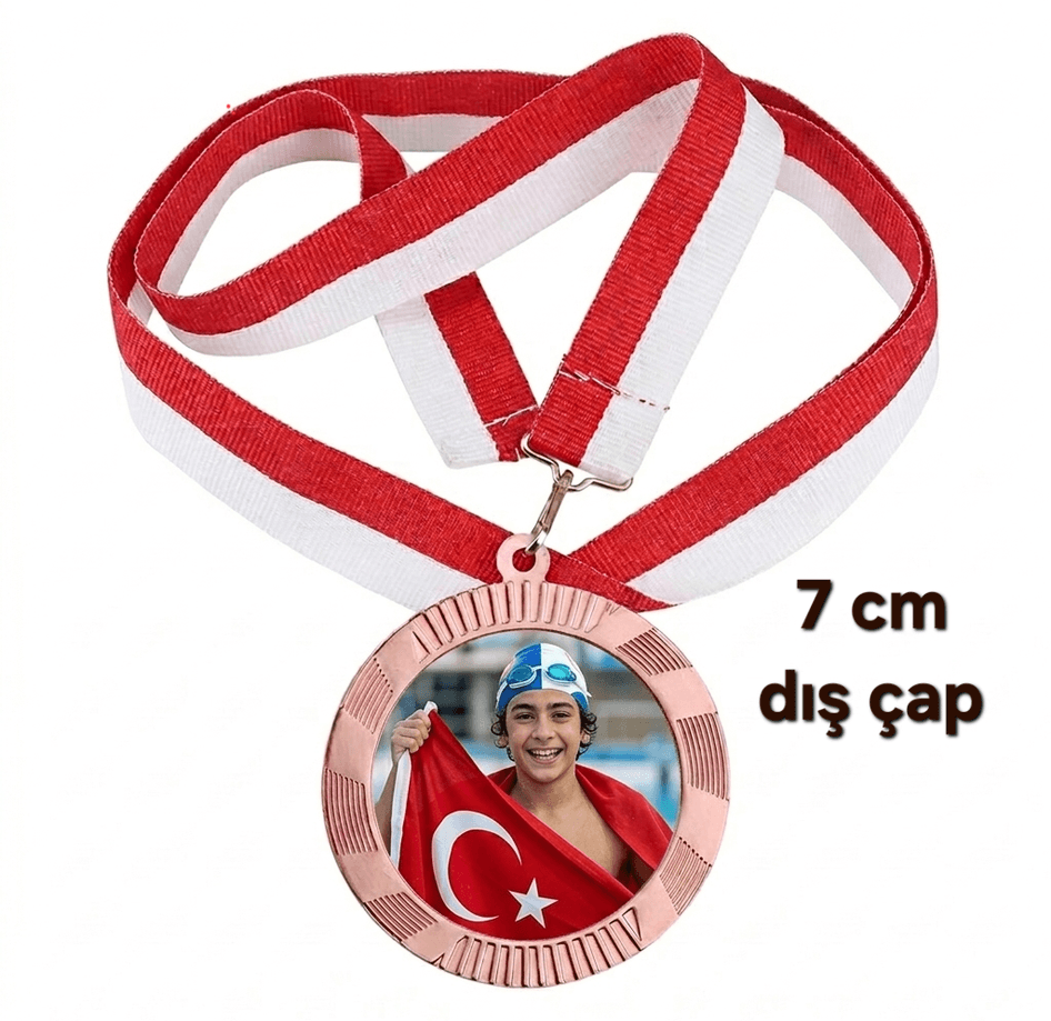 Kişiye özel büyük boy 7cm Bronz madalya