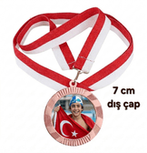 Kişiye özel büyük boy 7cm Bronz madalya
