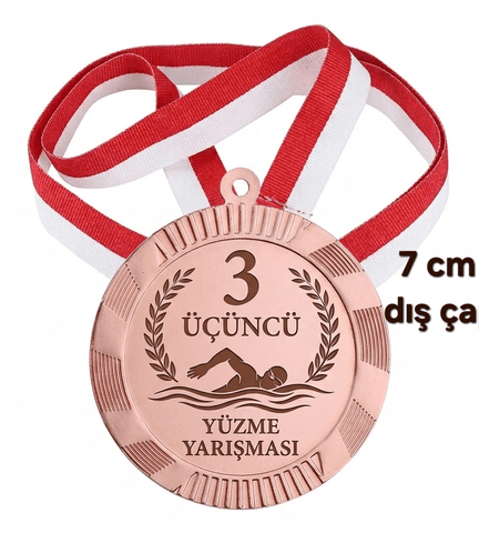 Kişiye özel büyük boy 7cm Bronz madalya
