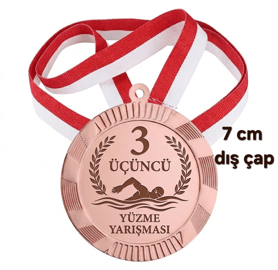 Kişiye özel büyük boy 7cm Bronz madalya