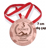 Kişiye özel büyük boy 7cm Bronz madalya