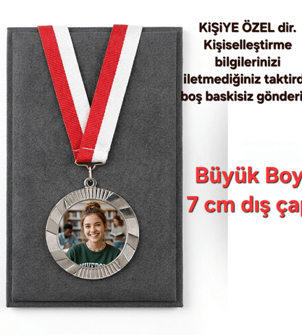 Kişiye özel büyük boy gümüş madalya
