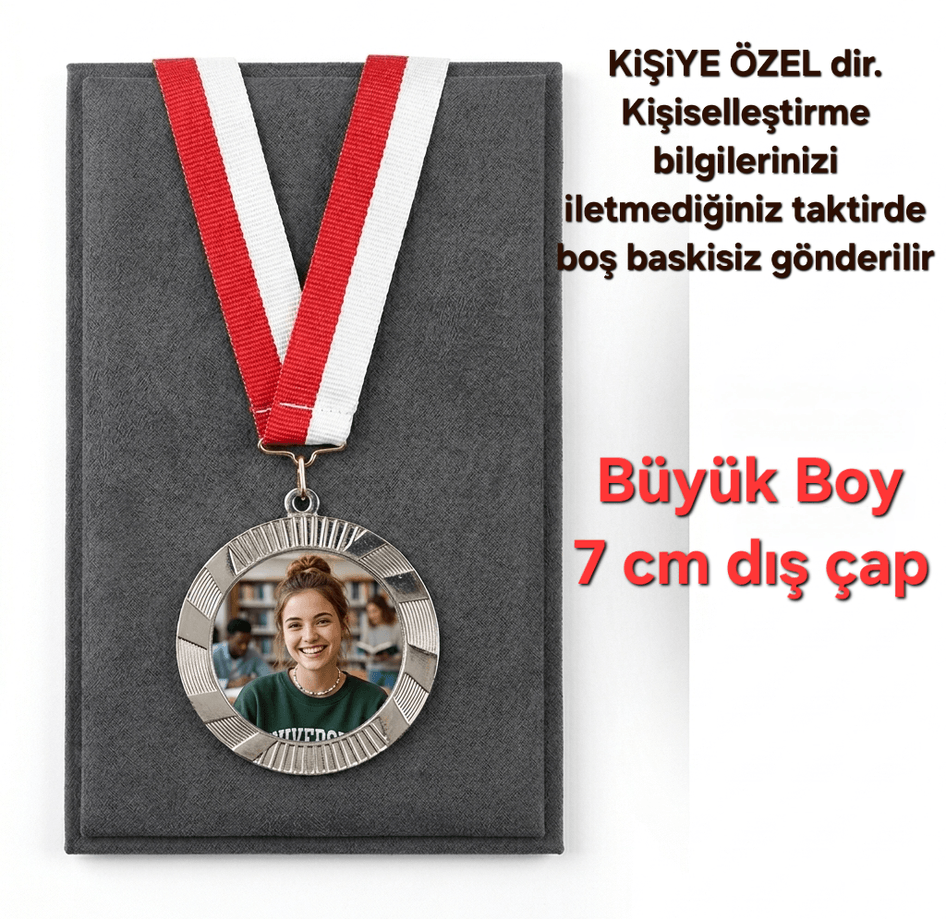 Kişiye özel büyük boy gümüş madalya