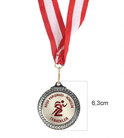 Kişiye özel zeytin dalı küçük boy gümüş ödül madalyası