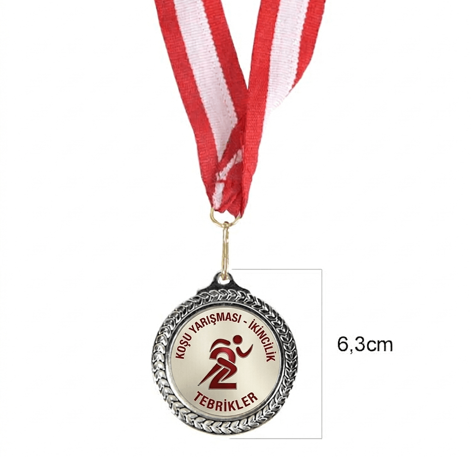 Kişiye özel zeytin dalı küçük boy gümüş ödül madalyası