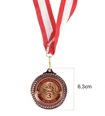 Kişiye özel zeytin dalı küçük boy bronz ödül madalyası