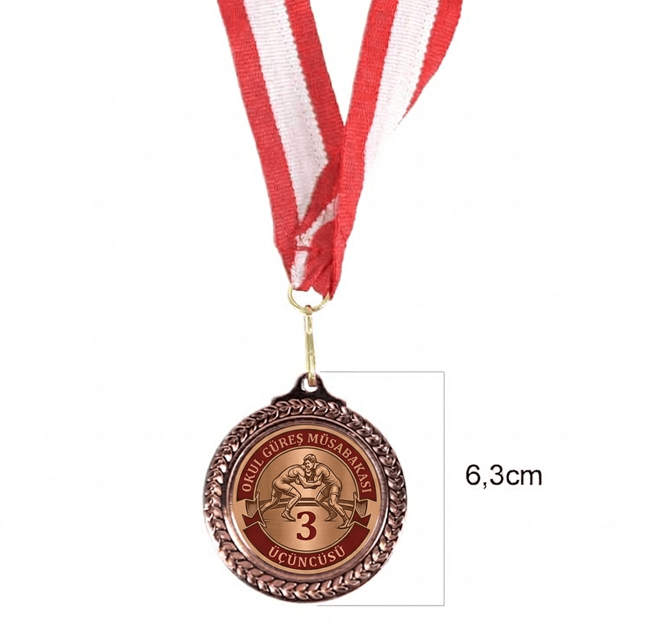 Kişiye özel zeytin dalı küçük boy bronz ödül madalyası