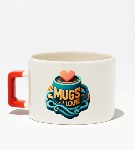 Kişiye özel Seramik Kulpu Kırmızı Çay / Kahve / Latte