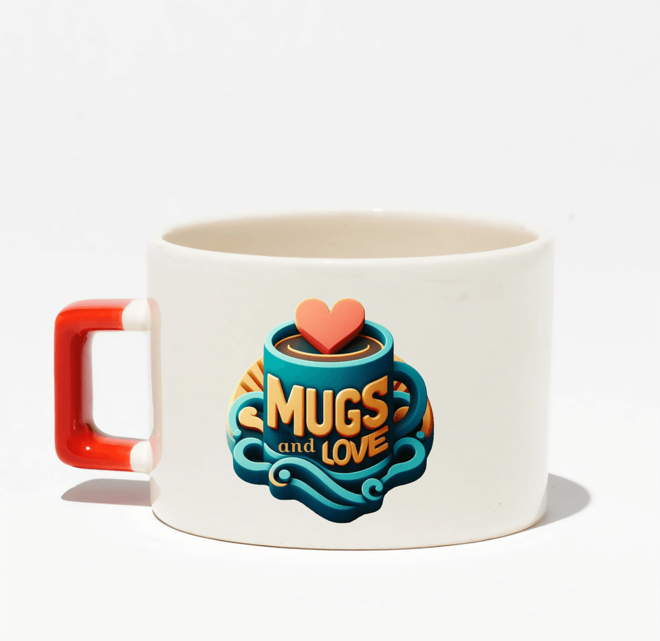 Kişiye özel Seramik Kulpu Kırmızı Çay / Kahve / Latte