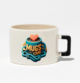 Kişiye özel Seramik Kulpu Siyah Çay / Kahve / Latte