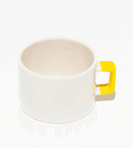 Kişiye özel Seramik Kulpu Sarı Çay / Kahve / Latte
