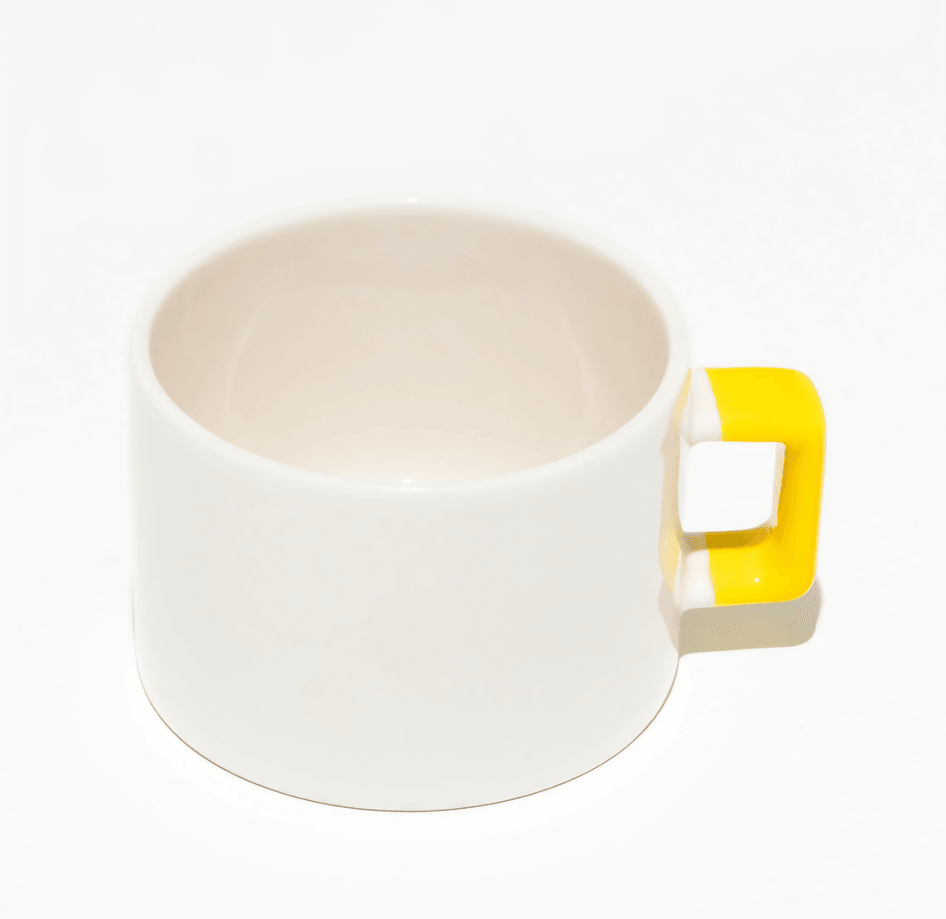 Kişiye özel Seramik Kulpu Sarı Çay / Kahve / Latte