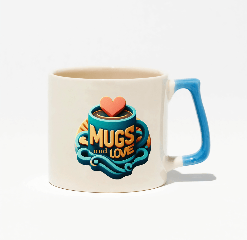 Kişiye özel Seramik Kulpu Mavi Çay / Kahve / Latte