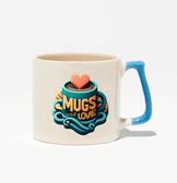 Kişiye özel Seramik Kulpu Mavi Çay / Kahve / Latte