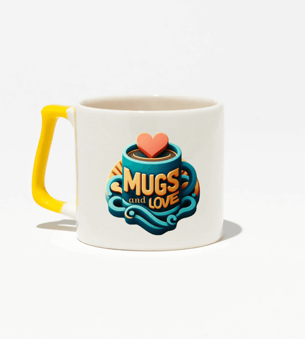 Kişiye özel Seramik Kulpu Sarı Çay / Kahve / Latte