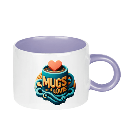 Kişiye özel Porselen Kulpu ve İçi Lila Duble Türk Kahvesi / Latte