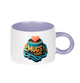 Kişiye özel Porselen Kulpu ve İçi Lila Duble Türk Kahvesi / Latte