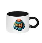 Kişiye özel Porselen Kulpu ve İçi Siyah Duble Türk Kahvesi / Latte