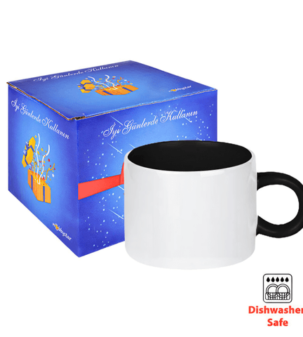 Kişiye özel Porselen Kulpu ve İçi Siyah Duble Türk Kahvesi / Latte