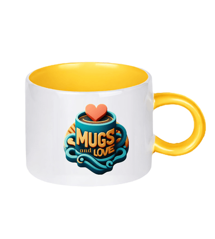 Kişiye özel Porselen Kulpu ve İçi Sarı Duble Türk Kahvesi / Latte