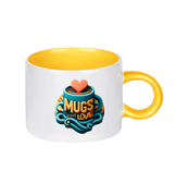 Kişiye özel Porselen Kulpu ve İçi Sarı Duble Türk Kahvesi / Latte