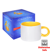 Kişiye özel Porselen Kulpu ve İçi Sarı Duble Türk Kahvesi / Latte