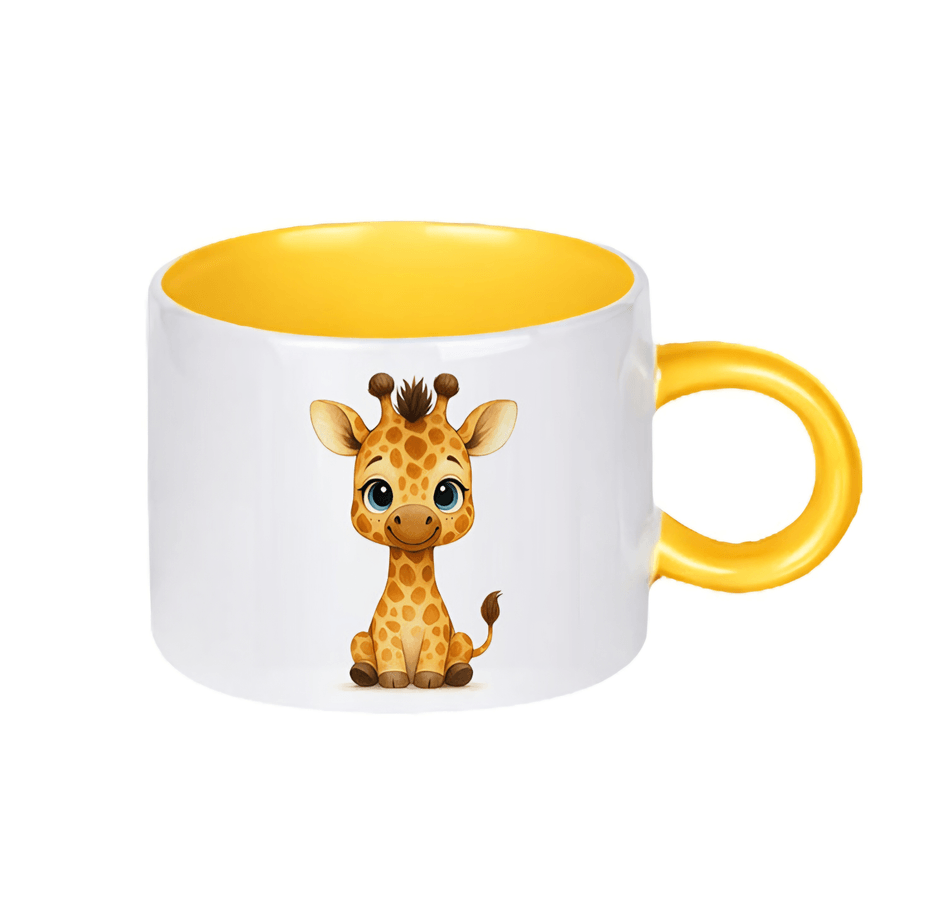 Kişiye özel Porselen Kulpu ve İçi Sarı Duble Türk Kahvesi / Latte