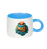 Kişiye özel Porselen Kulpu ve İçi Mavi Duble Türk Kahvesi / Latte