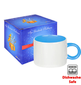 Kişiye özel Porselen Kulpu ve İçi Mavi Duble Türk Kahvesi / Latte