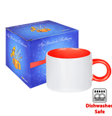 Kişiye özel Porselen Kulpu ve İçi Kırmızı Duble Türk Kahvesi / Latte