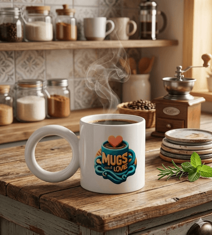 Kişiye özel Porselen Kulpu Beyaz Büyük Boy fincan