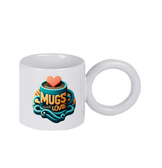 Kişiye özel Porselen Kulpu Beyaz Büyük Boy fincan