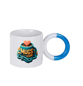 Kişiye özel Porselen Kulpu Mavi Büyük Boy fincan