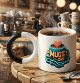 Kişiye özel Porselen Kulpu Siyah Büyük Boy fincan