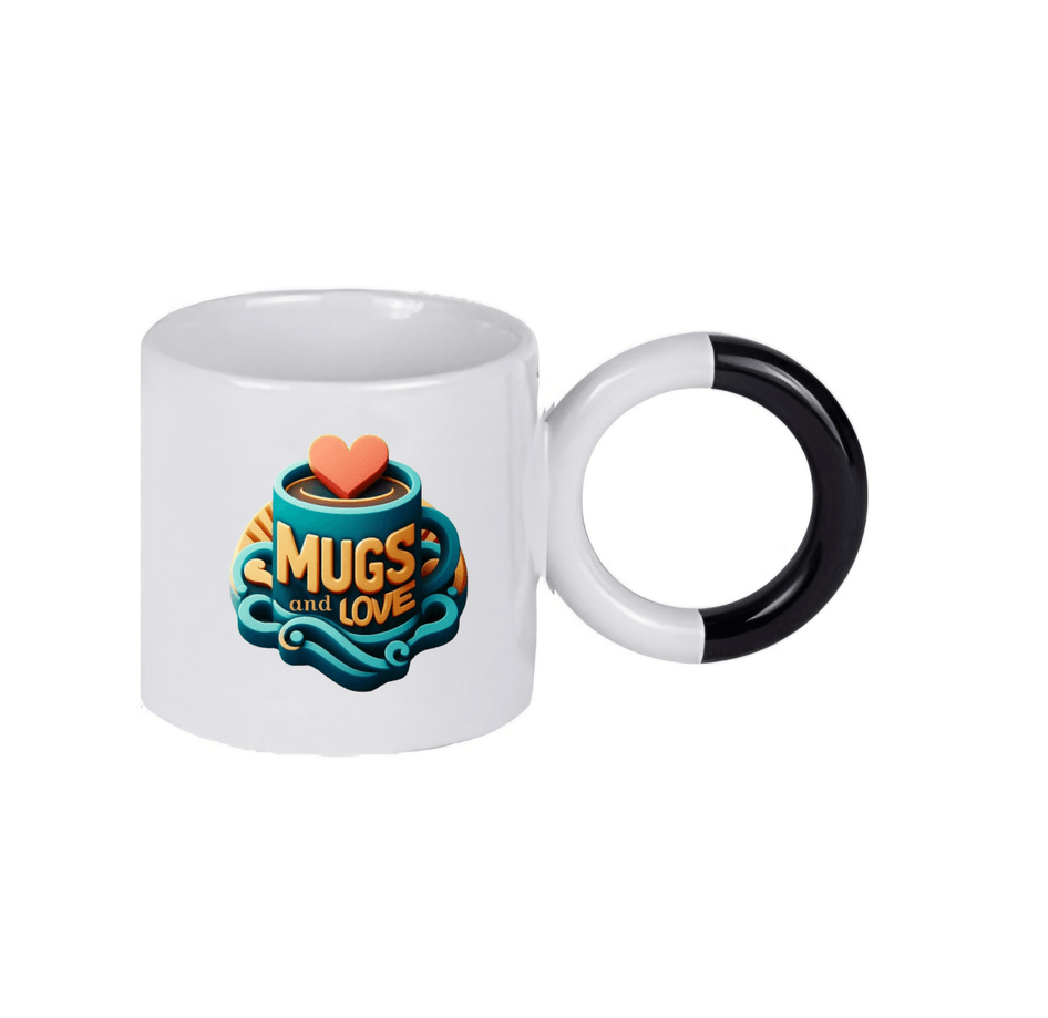 Kişiye özel Porselen Kulpu Siyah Büyük Boy fincan