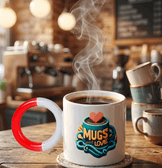 Kişiye özel Porselen Kulpu Kırmızı Büyük Boy fincan