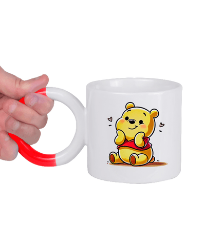 Kişiye özel Porselen Kulpu Kırmızı Büyük Boy fincan