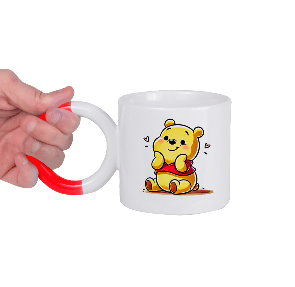 Kişiye özel Porselen Kulpu Kırmızı Büyük Boy fincan