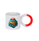 Kişiye özel Porselen Kulpu Kırmızı Büyük Boy fincan